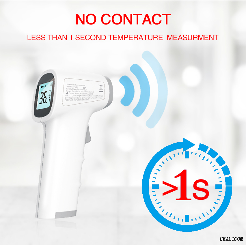 Termometro a infrarossi senza contatto digitale medico frontale con pistola termica TP500 Consegna immediata