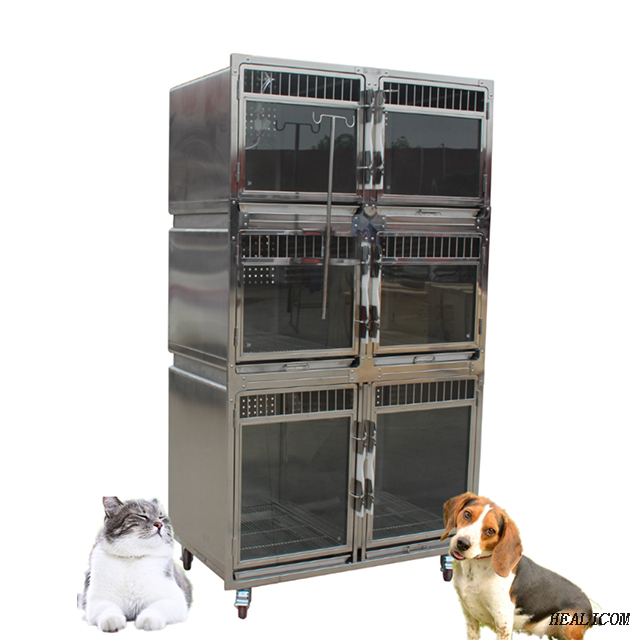 Gabbie per animali domestici veterinarie WTC-04 ospedaliere in acciaio inossidabile per animali